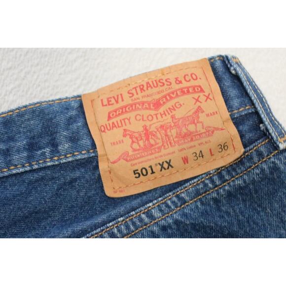 Vintage Levis 501 Double XX Straight Rugged Button Fly Jeans Mens Sz 32 x 33 - Picture 1 of 8